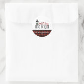 Rustieke Country Plaid Boerderij Stijl Kerstmis Ronde Sticker (Tas)