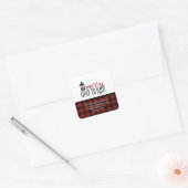 Rustieke Country Plaid Boerderij Stijl Kerstmis Vierkante Sticker (Envelop)