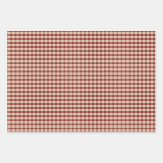 Rustieke Country Plaid Boho Kerstmis Inpakpapier Vel (Voorkant 3)