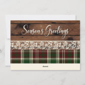 Rustieke Country Plaid Kerstmis Familiefoto Feestdagenkaart (Achterkant)