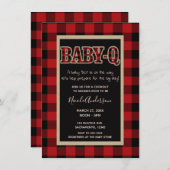 Rustieke Country Red Buffalo Plaid BABY Q BBQ Douc Kaart (Voorkant / Achterkant)