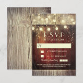Rustieke country string lichten bruiloft RSVP kaar Kaartje (Voorkant / Achterkant)
