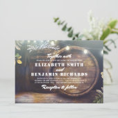 Rustieke Country String Lights Baby's Breath Bruil Kaart (Staand voorkant)