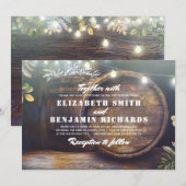 Rustieke Country String Lights Baby's Breath Bruil Kaart (Voorkant / Achterkant)