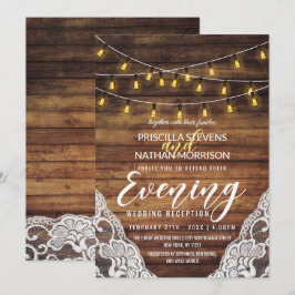 Rustieke Country String Lights Houten Kant Avond Kaart