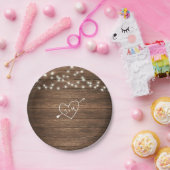 Rustieke Country String Lights Trouwpapier Bord (Feest)