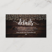 Rustieke Country String Lights, Wedding Details