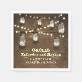 rustieke country string verlichting metselaar jars servetten