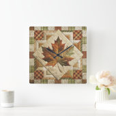 Rustieke Country Style Herfst Leaf Wall Clock Vierkante Klok (Huis)