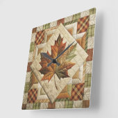 Rustieke Country Style Herfst Leaf Wall Clock Vierkante Klok (Hoek)