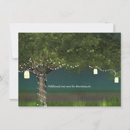 Rustieke Country Tree String Lights repetitie dine Kaart (Achterkant)