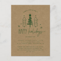 Rustieke Country Trees Kerstfeest uitnodiging