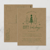 Rustieke Country Trees Kerstfeest uitnodiging (Voorkant / Achterkant)