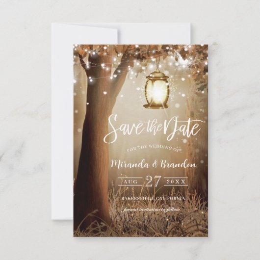 Rustieke Country Wedding Save the Date Uitnodiging (Voorkant)
