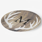 Rustieke Country White Deer Antlers Light Barn Woo Papieren Bordje (Gekanteld)