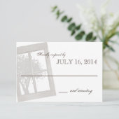 Rustieke Country Window Lijst bruiloft RSVP Kaartje (Staand voorkant)