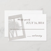 Rustieke Country Window Lijst bruiloft RSVP Kaartje (Voorkant / Achterkant)