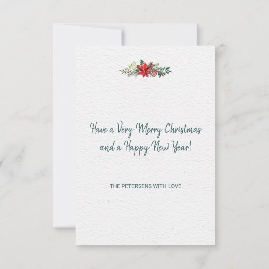 Rustieke Country Winter Bloemen Hout Happy Holiday Kaart (Achterkant)