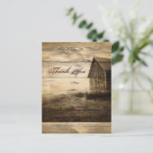 Rustieke Country Wood Barn Wedding bedankt Briefkaart (Staand voorkant)