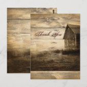 Rustieke Country Wood Barn Wedding bedankt Briefkaart (Voorkant / Achterkant)