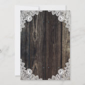 Rustieke Country Wood Burlap Bloemen Lace Wedding Save The Date (Achterkant)