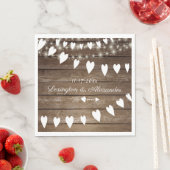 Rustieke Country Wood en String Of Lights Wedding Servetten (Insitu)