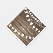 Rustieke Country Wood en String Of Lights Wedding Servetten (Hoek)