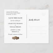 Rustieke Country Wood Hearts String Lights Wedding Aankondigingskaart (Achterkant)