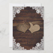 Rustieke Country Wood Lace Krijgen Hits Wedding Save The Date (Achterkant)