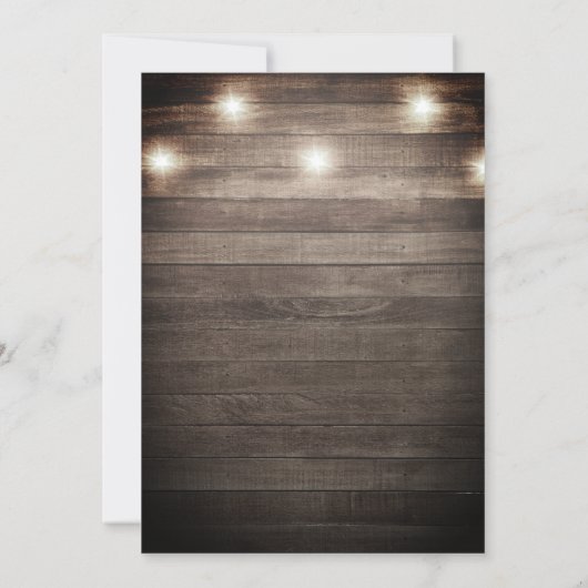 Rustieke Country Wood Lights Bloemen Lantaarn brui Kaart (Achterkant)