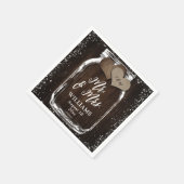 Rustieke Country Wood Mason Jar Mr. & Mrs Wedding Servet (Hoek)