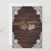 Rustieke Country Wood Ring Box Baby's Breath Weddi Kaart (Achterkant)