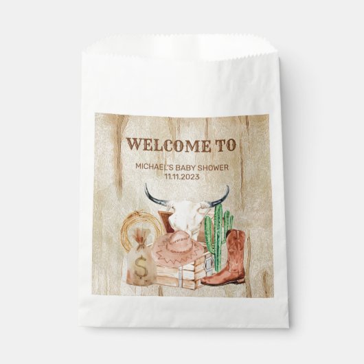 Rustieke Cowboy Baby Shower Bedankzakje (Voorkant)