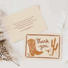Rustieke Cowboy Baby shower Dank u kaart