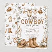 Rustieke Cowboy Baby Shower Kaart (Voorkant / Achterkant)