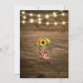 Rustieke Cowboy Boot Zonnebloem Western Vrijgezell Kaart (Achterkant)