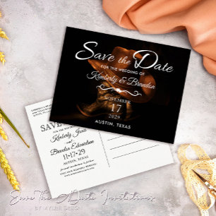 Rustieke Cowboy Boots Bruiloft Save the Date Brief Aankondigingskaart