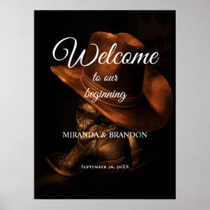 Rustieke Cowboy Boots Country Wedding Welkomstbord Poster
