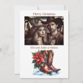 Rustieke Cowboy Boots Country & Western gepersonal Feestdagenkaart (Voorkant)