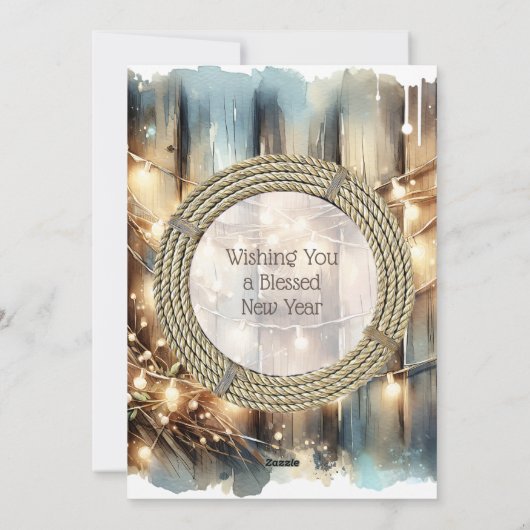 Rustieke Cowboy Boots Country & Western gepersonal Feestdagenkaart (Achterkant)