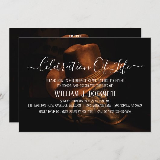 Rustieke Cowboy Boots Pet begrafenis herdenkingsdi Kaart (Voorkant / Achterkant)