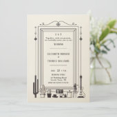 Rustieke  Cowboy bruiloft gitaar muzikant Kaart (Staand voorkant)