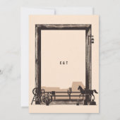 Rustieke  Cowboy Bruiloft Hout Lijst Kaart (Achterkant)