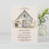 Rustieke  Cowboy bruiloft Kaart (Staand voorkant)