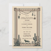 Rustieke  Cowboy bruiloft Paard Cactus Lijst Kaart (Voorkant)