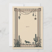 Rustieke  Cowboy bruiloft Paard Cactus Lijst Kaart (Achterkant)