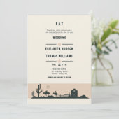 Rustieke  Cowboy bruiloft schuur Cactus Desert Kaart (Staand voorkant)