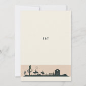 Rustieke  Cowboy bruiloft schuur Cactus Desert Kaart (Achterkant)