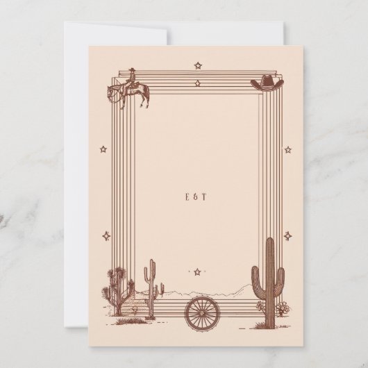 Rustieke Cowboy bruiloft Terracotta Lijst Kaart (Achterkant)