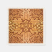 Rustieke Cowboy Bruin Lederen Land Western Party Servet (Voorkant)